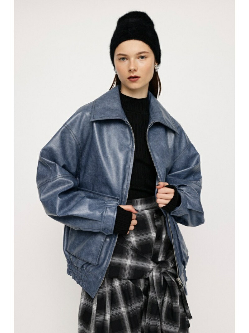 楽天市場】FAUX LEATHER ZIP UP ブルゾン SLY スライ ジャケット