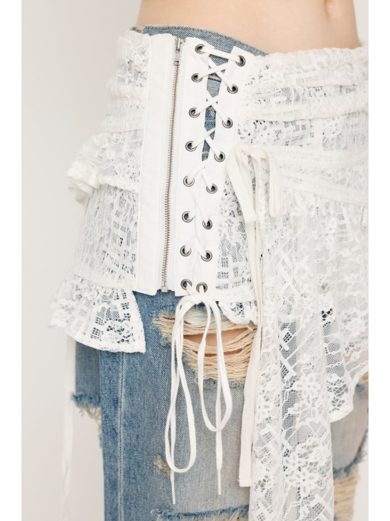 楽天市場】LACE UP ASYMMETRY SKIRT ベルト SLY スライ ファッション