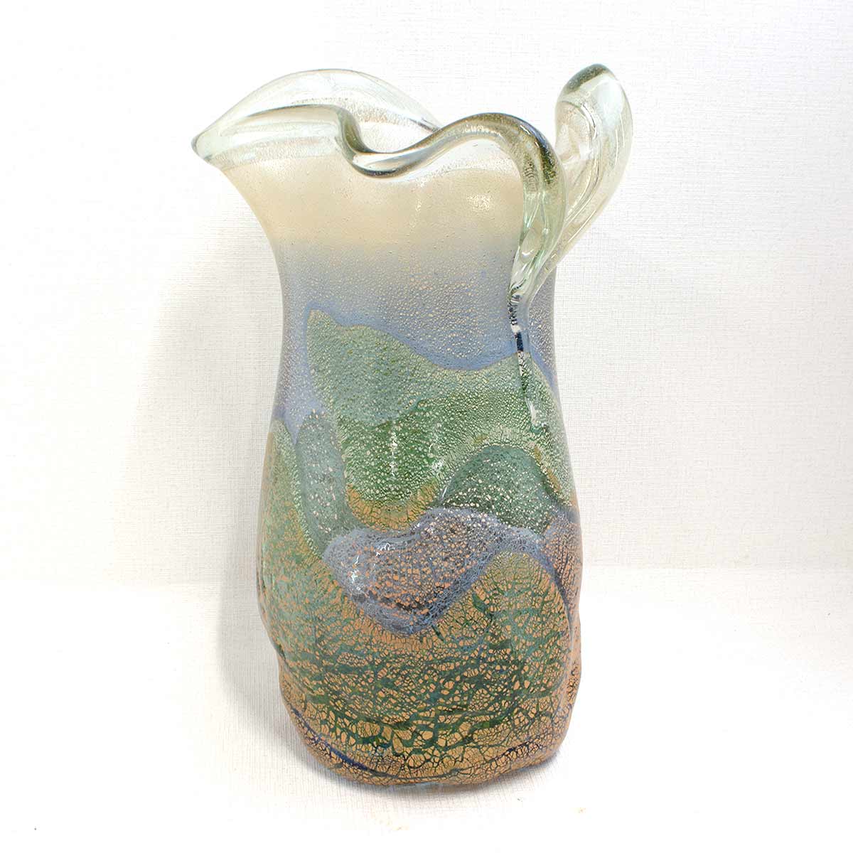 楽天市場】稲嶺盛吉(宙吹きガラス工房虹) 琉球ガラス 花入れ 土紋変形