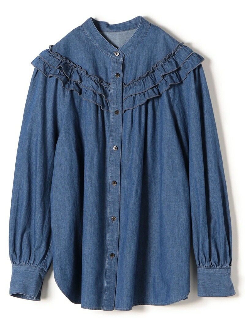 楽天市場】【SALE／60%OFF】*＜手洗い可能＞デニムフリルブラウス