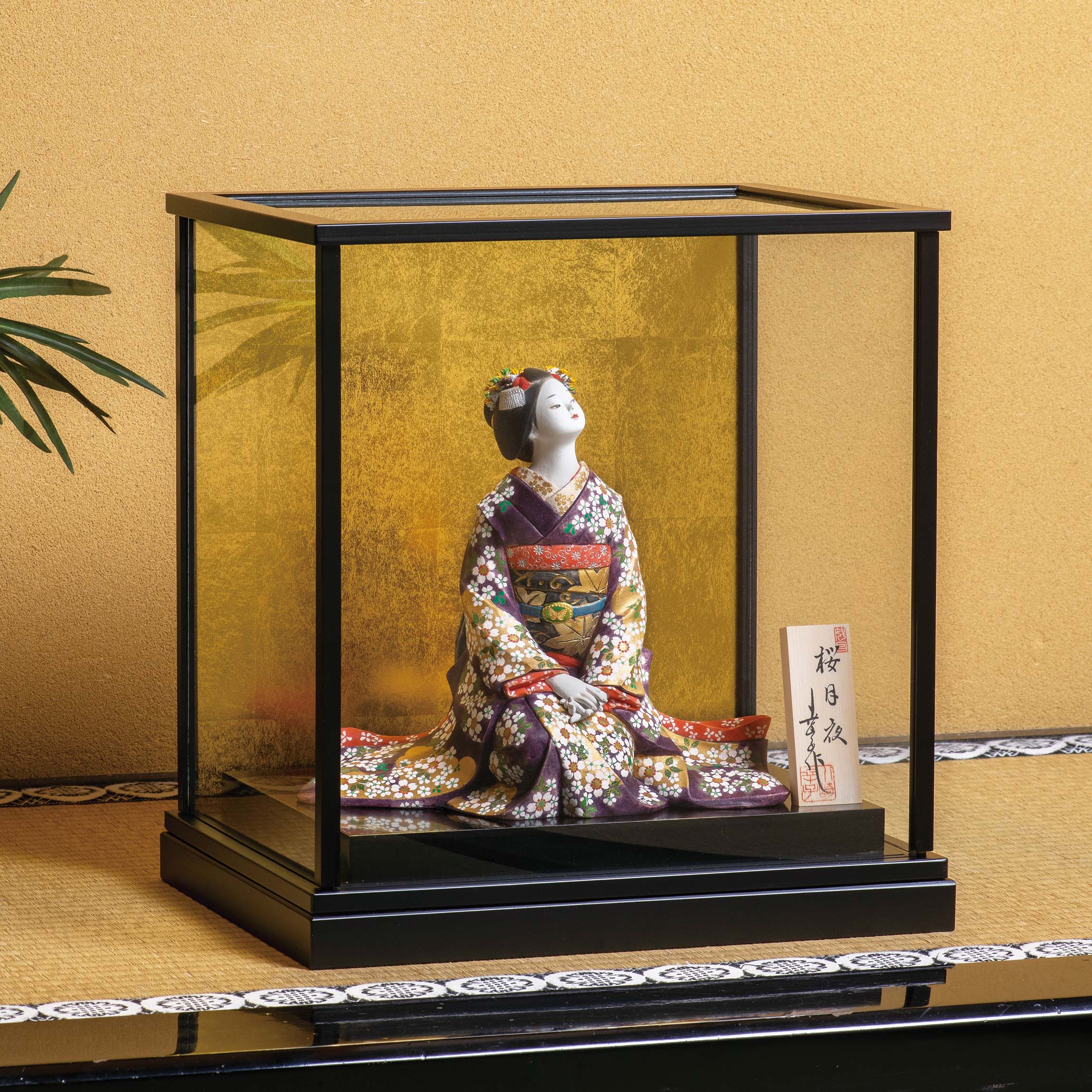 楽天市場】博多人形 『桜月夜』『 専用ガラスケース 』 伝統工芸師