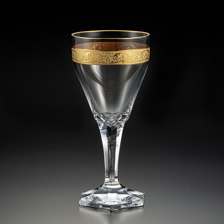 R様 ご売約 モーゼル 金彩金盛 クリスタル ロカイユ リキュールグラス