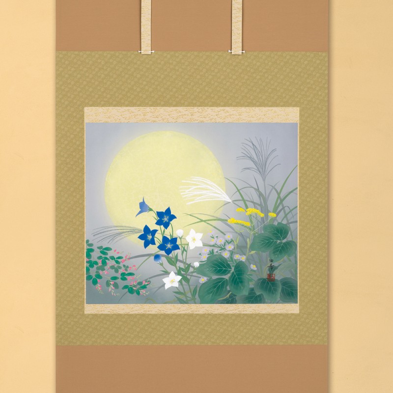 楽天市場】絹本 肉筆画 軸装 「 満秋 」 135×73cm 掛軸 日展入選画家