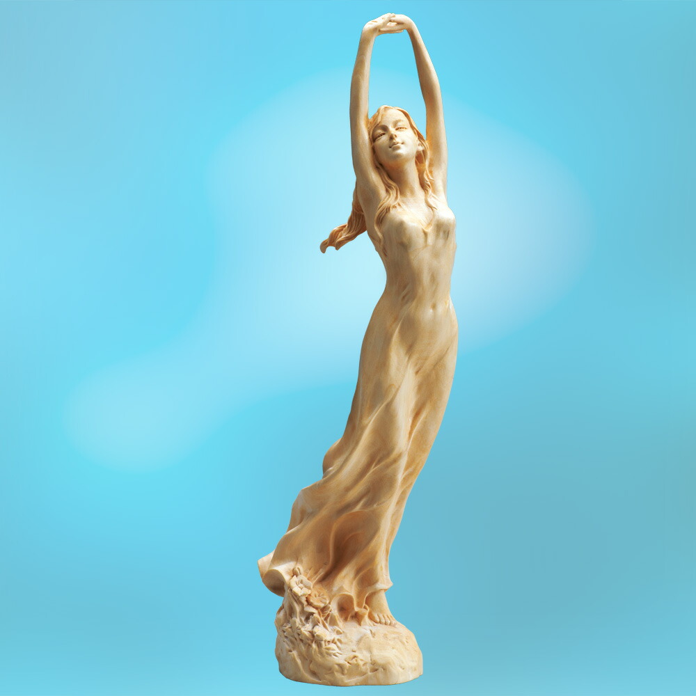 楽天市場】木像 『 魅せられて 』女性像 本黄楊 木彫 ほんつげ 一