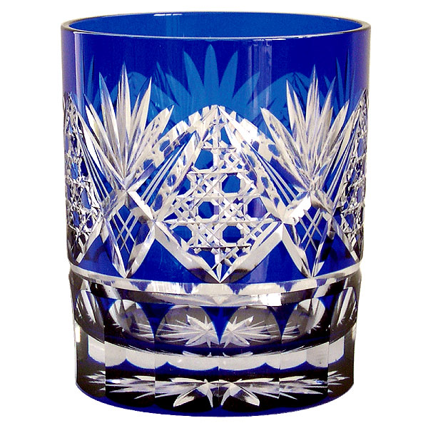 楽天市場】江戸切子 ロックグラス 八角籠目 田島硝子 ルリ（青