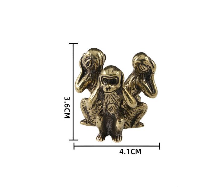楽天市場】ヴィンテージ 無垢銅 三猿 茶ペット ブロンズ 彫刻家 装飾
