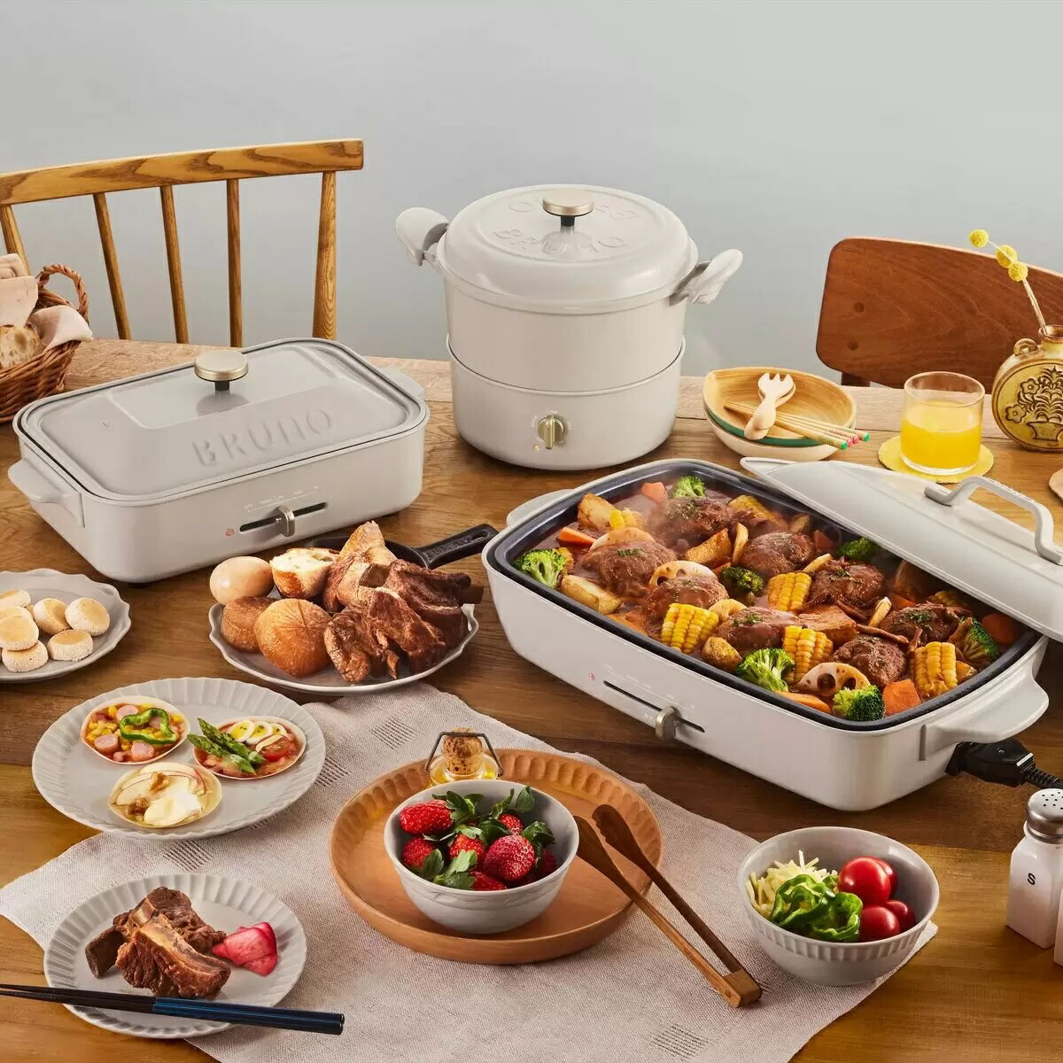 楽天市場】ブルーノ マルチグリルポット アッシュグレイズ 電気鍋