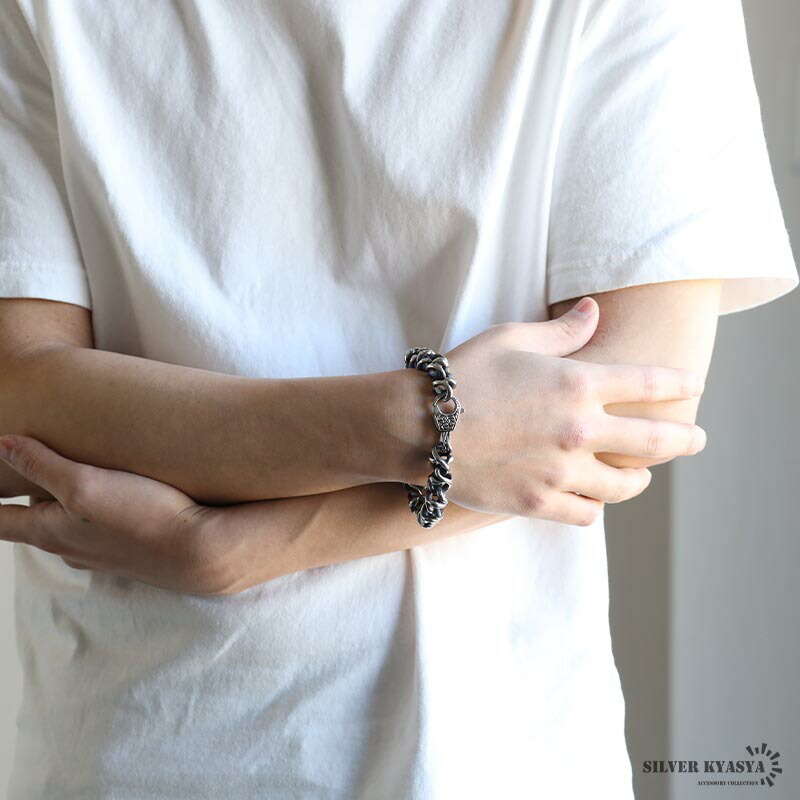 楽天市場】ステンレス 茨チェーンブレスレット シルバー ヘビー