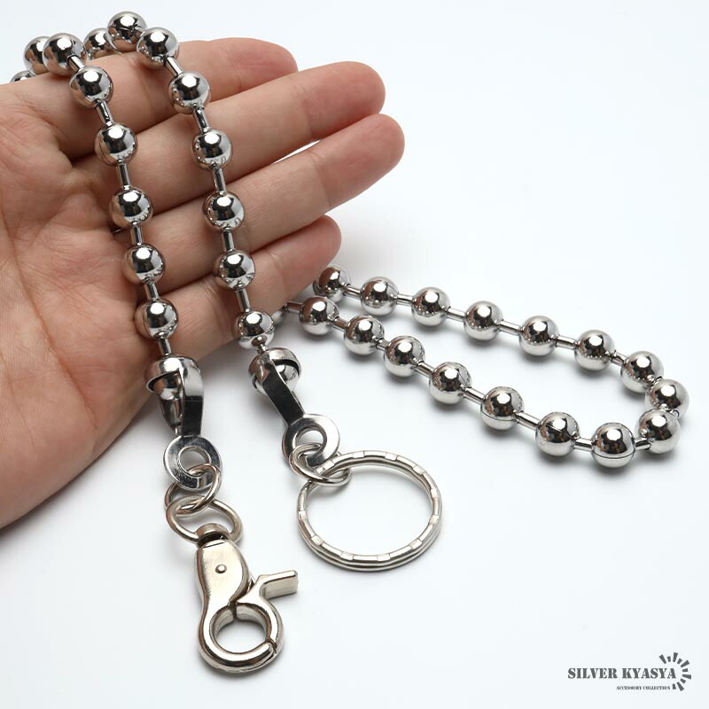 楽天市場】ステンレス ウォレットチェーン ボールチェーン シルバー 幅