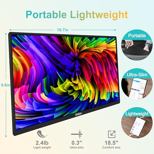 楽天市場】Tpsmtdis 18.5インチ ポータブルモニター、ラップトップ