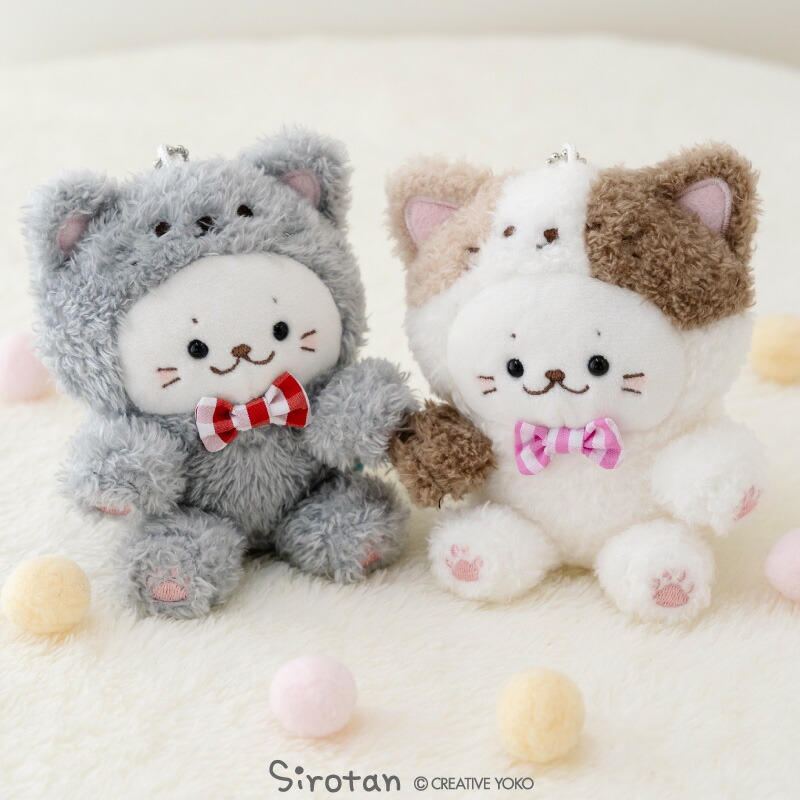 楽天市場】しろたん 猫キーホルダー【単品】《三毛猫 グレー