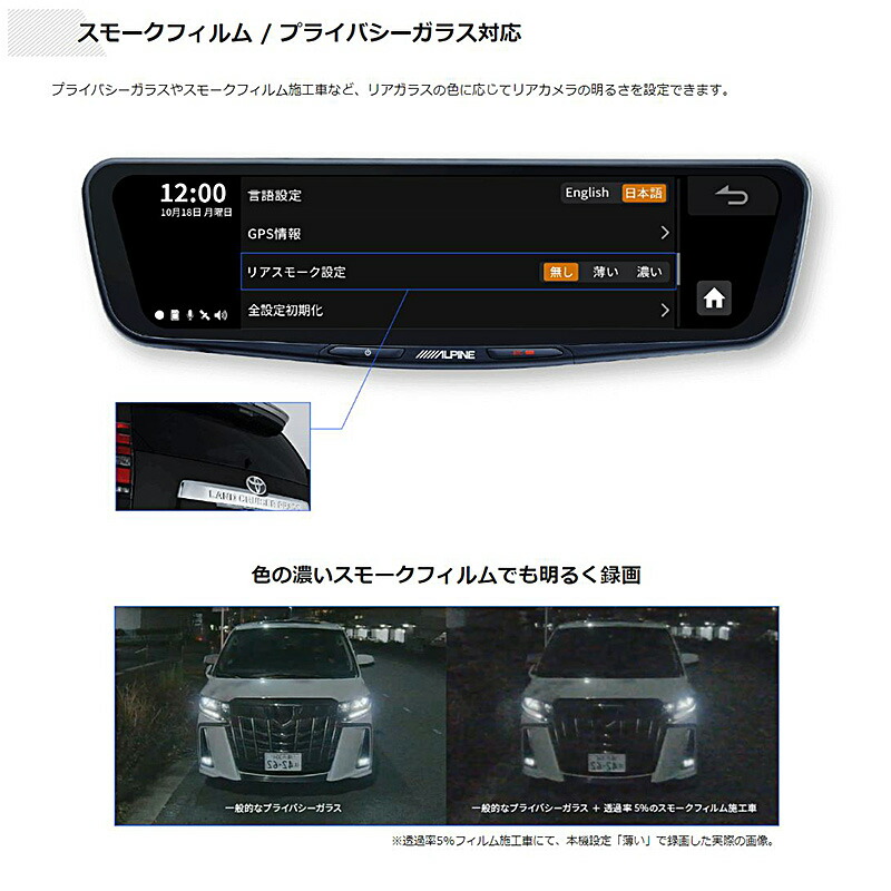 楽天市場】DVR-DM1200A-IC ALPINE アルパイン ドライブレコーダー搭載
