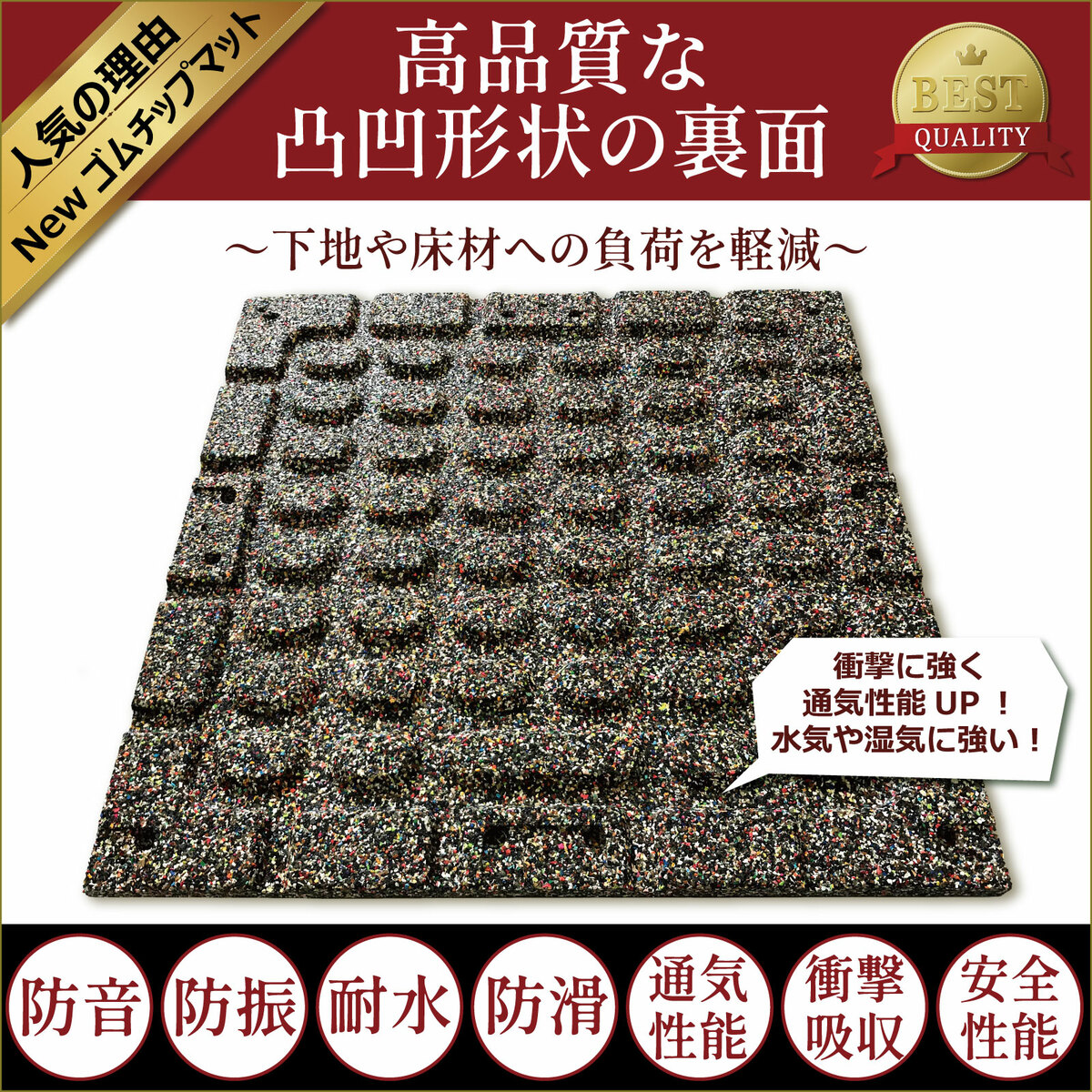 楽天市場】【 New ゴムチップマット 25mm 4枚セット 】50×50cm