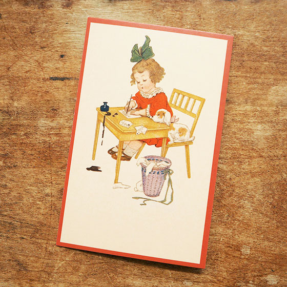 楽天市場】ドイツ製 ポストカード お手紙を書く少女 【ハガキ 絵葉書