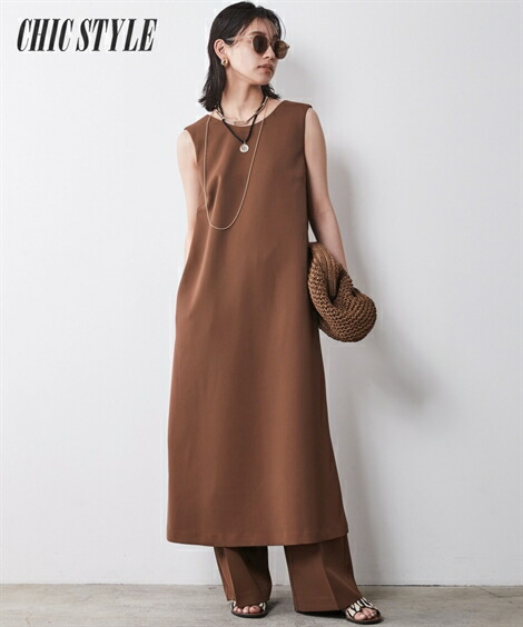 楽天市場】ワンピース 大きいサイズ ノースリーブワンピース シック