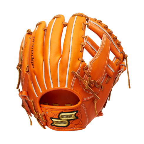 硬式グローブ 侍 外野手用 スガイスポーツ 大人用 オレンジ 硬式