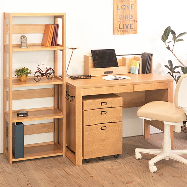 イトーキ】学習机 袖机 レベルアップサイドワゴン ライトブラウン 可動