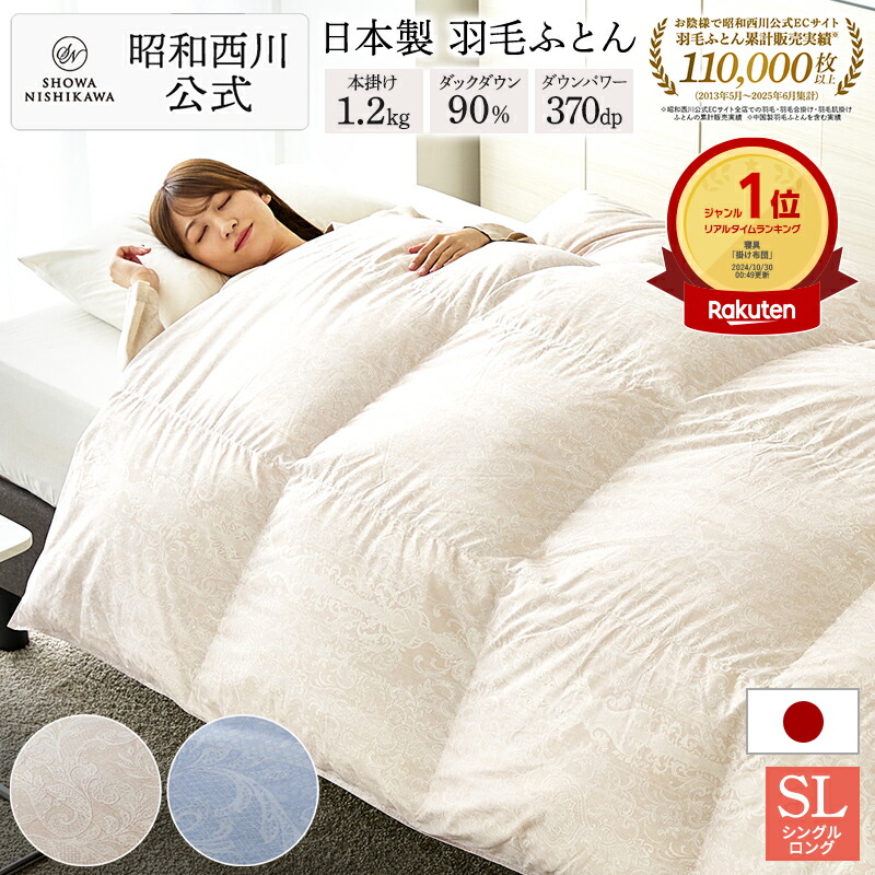 楽天市場】西川 羽毛 布団 ダウン90の通販