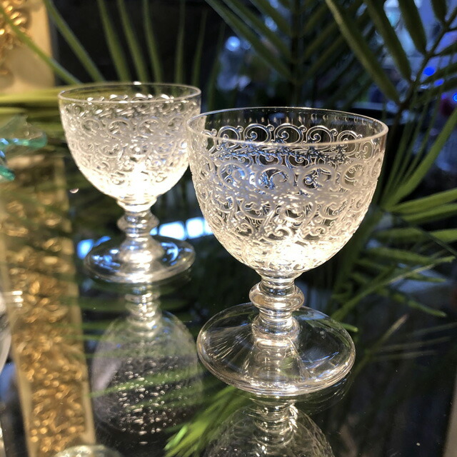 Baccarat オールドバカラ バンブーローズ 小型 クリスタルガラスの