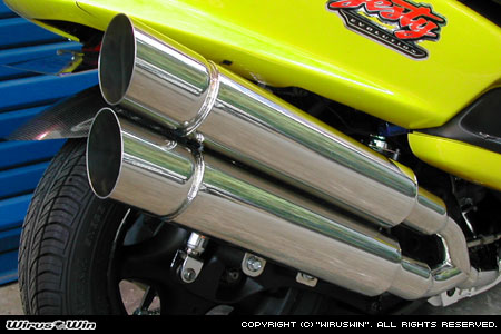 楽天市場】WirusWin マジェスティ125用 スタイリッシュツイン マフラー