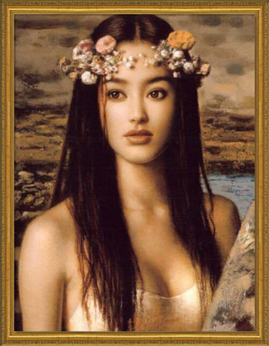 楽天市場】絵画 女性【無題】壁掛け インテリア 女性画 美人画 人物画