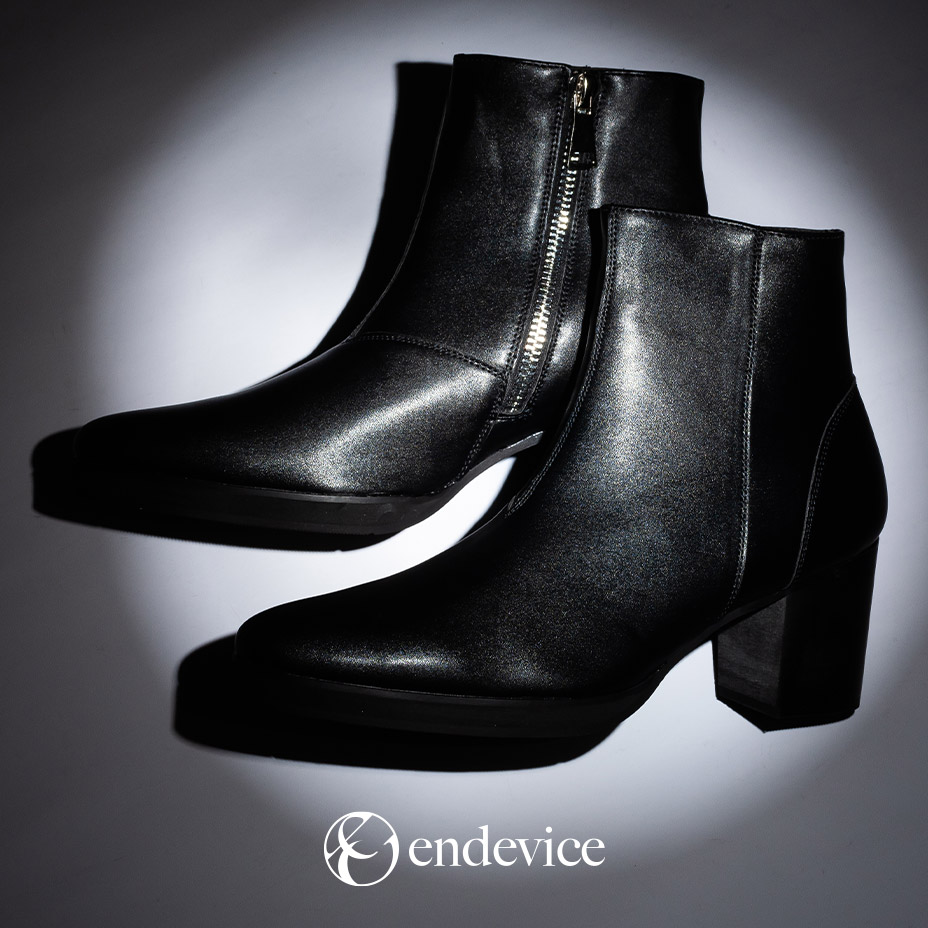 楽天市場】ブーツ メンズ ヒール 高め 革靴 身長アップ サイドジップ