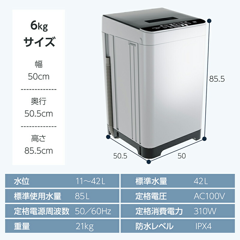 楽天市場】【P5倍☆28日23:59まで】洗濯機 全自動洗濯機 4.5kg 6kg 縦
