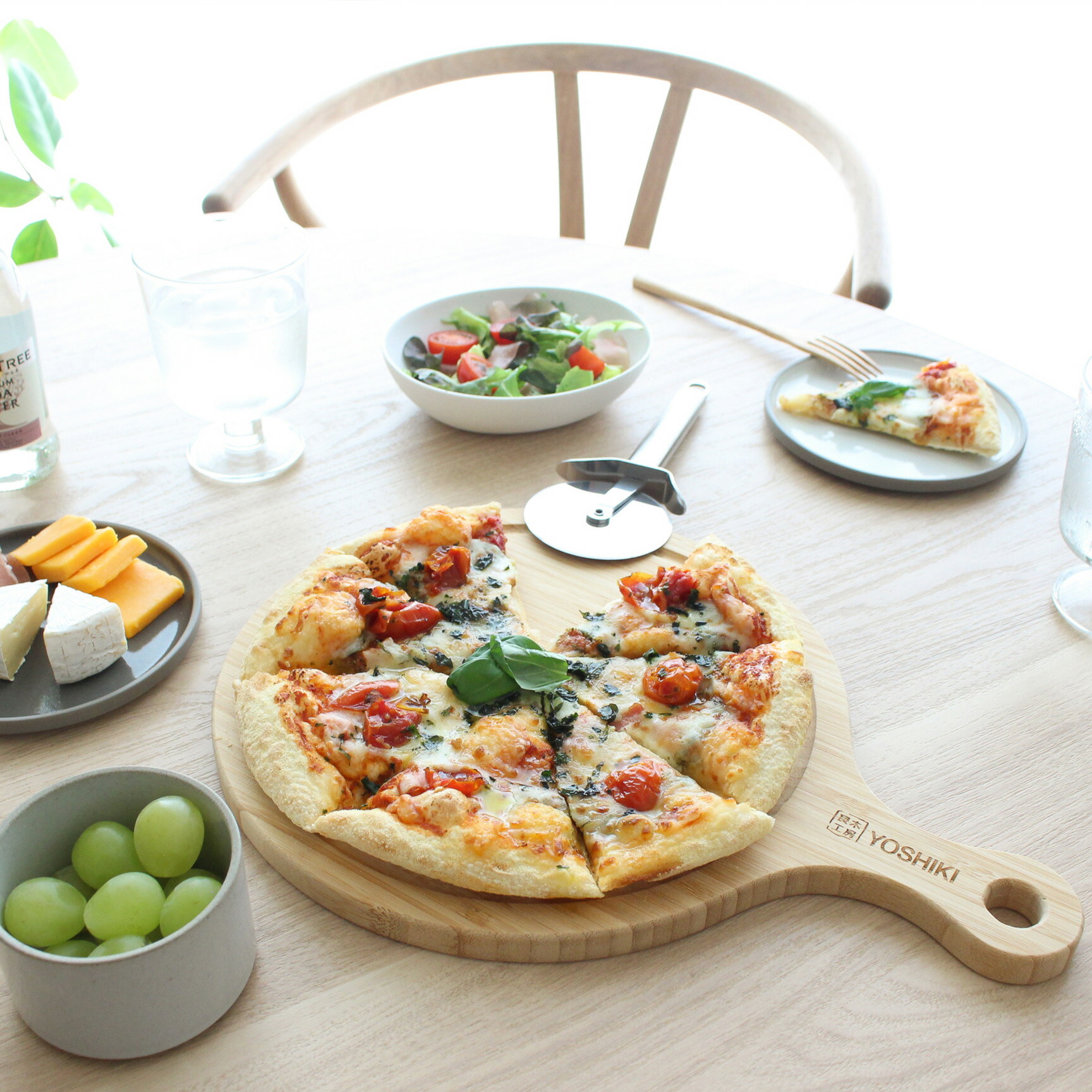 ノエルページ パン木皿 吉野産檜 約15×18センチ 10枚 食洗機で洗える