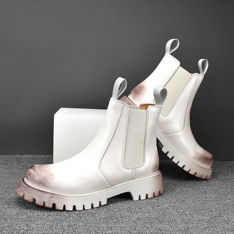 楽天市場】チェルシーブーツ サイドゴア ブーツ メンズ ブーツ 白