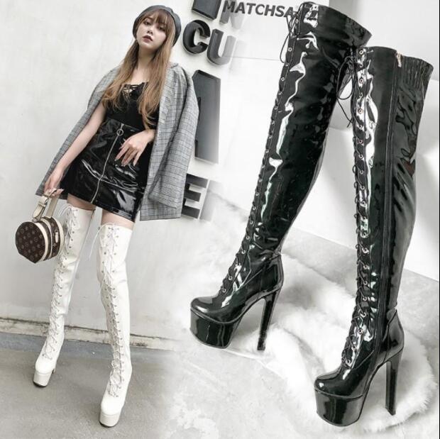 楽天市場】レディースブーツ ニーハイブーツ 厚底ロングブーツ