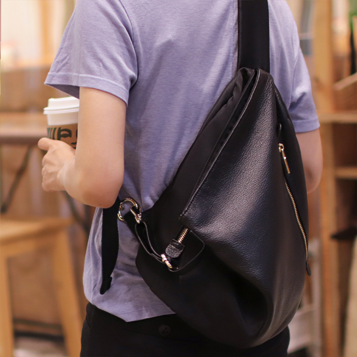 楽天市場】「新色追加」ボディバッグ リュックサック レザー ナイロン