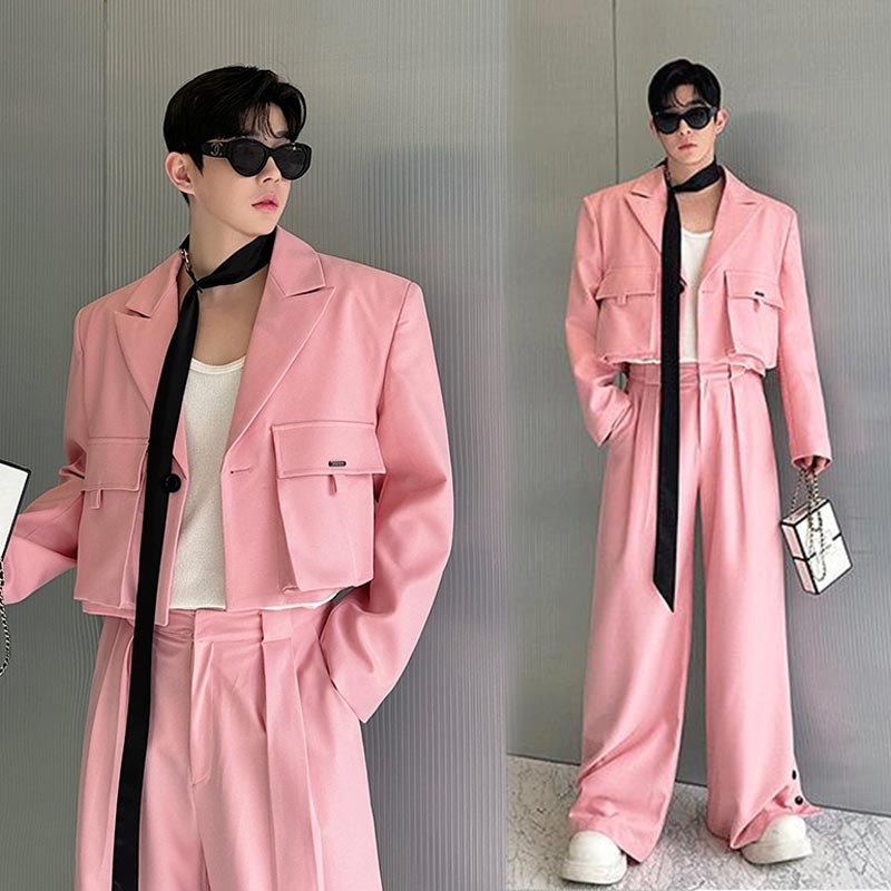 楽天市場】メンズスーツ 洗える ピンク セットアップ メンズ スーツ