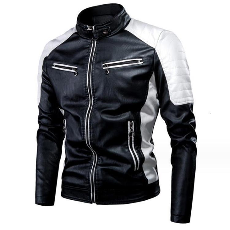 バイク用レザージャケット ホワイト/ブラック/レッド 希少サイズのLLの