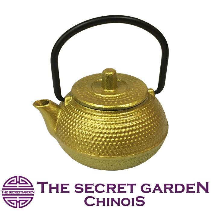 楽天市場】シノワズリ 南部鉄器風 急須 オブジェ 置物 ゴールド 霰模様