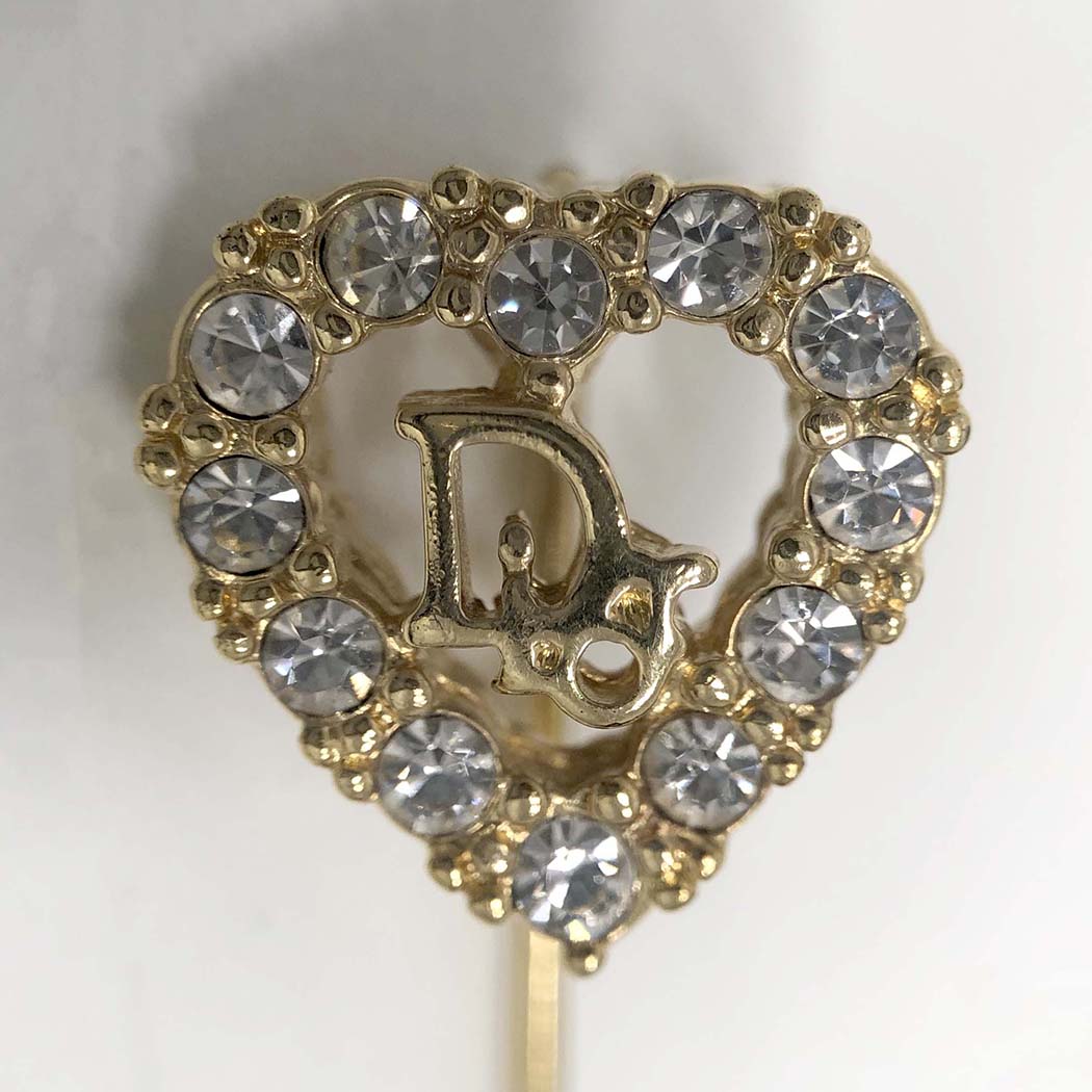 楽天市場】Christian Dior□ ハート Diorロゴ ピンブローチ ライン