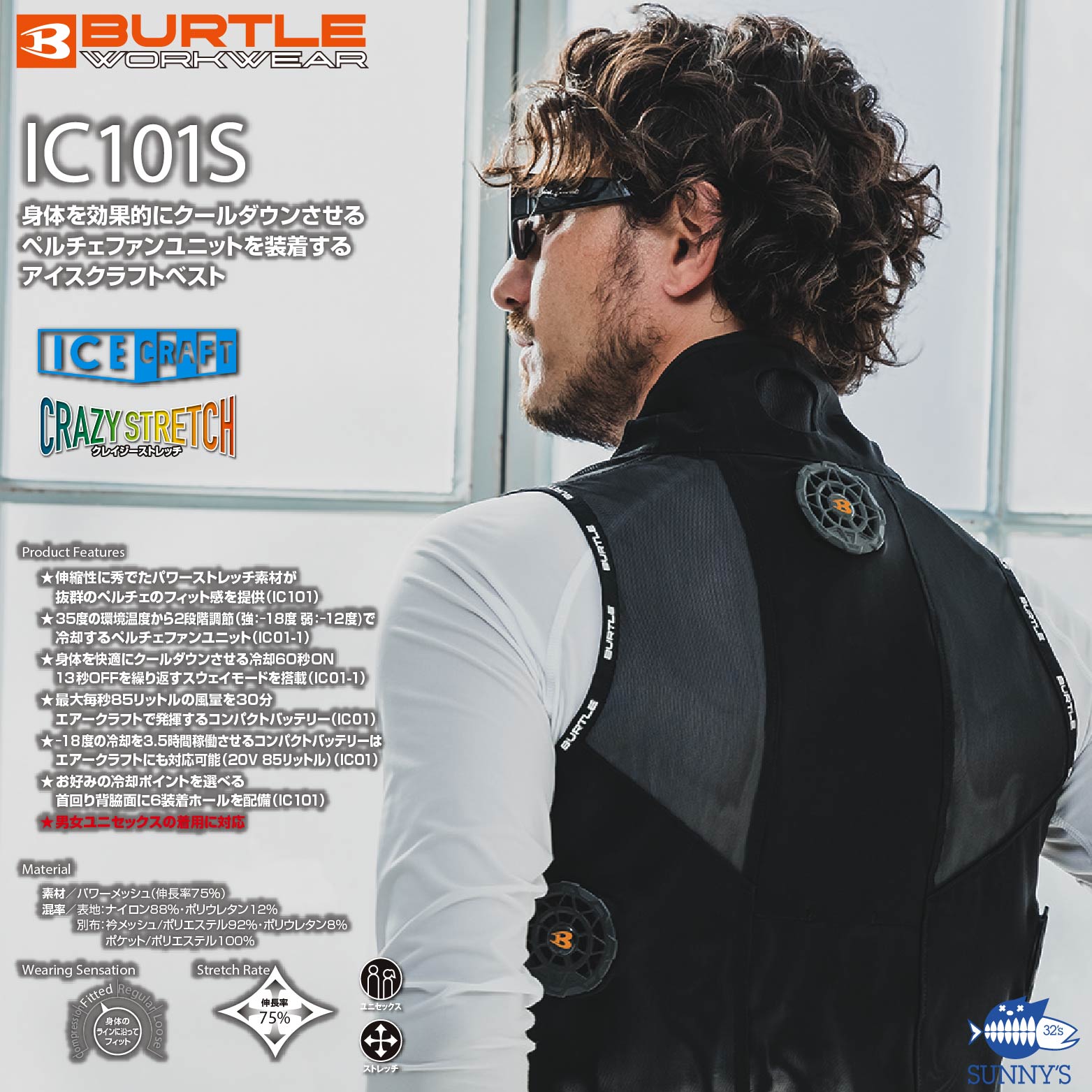 楽天市場】バートル BURTLE 2025 20V 冷却 ペルチェユニット【IC101S