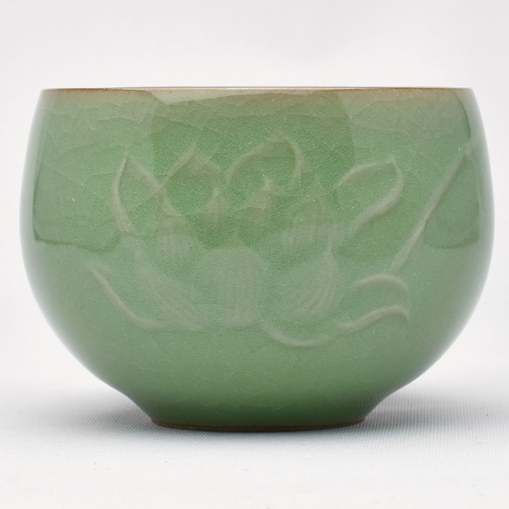 楽天市場】青磁の中国茶器・蓮花茶碗（哥梅）75ml（満水120ml） : 天香茶行