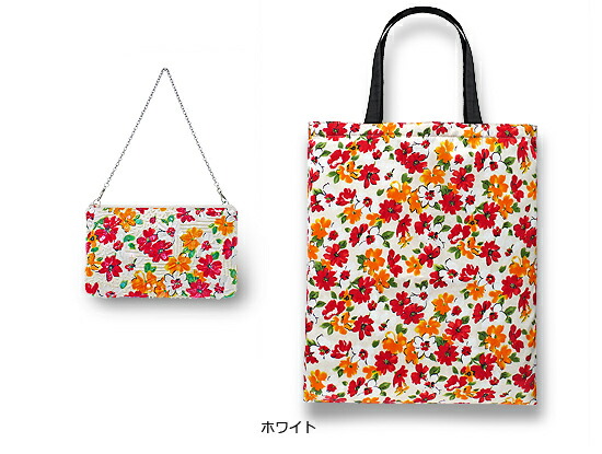 楽天市場】チリア 田川啓二 花柄ビーズ刺繍ポーチ エコバッグ付 : 田川