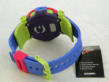 ジェイソンCASIO G-SHOCK デジタル腕時計 青/ピンク/黒