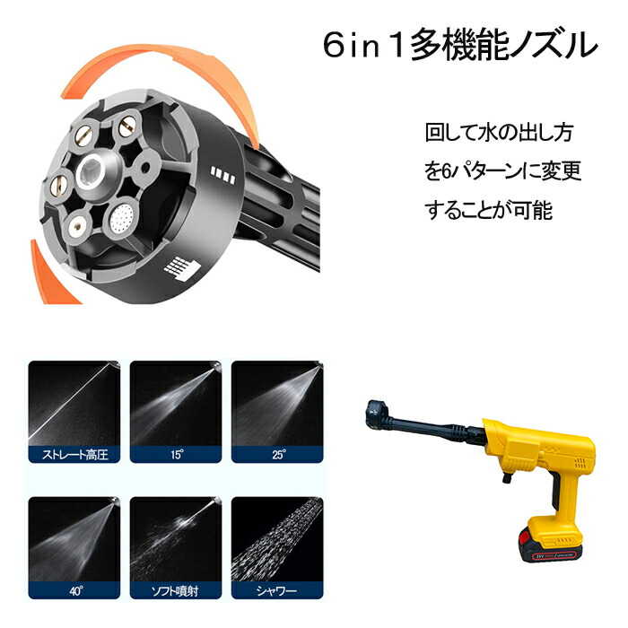 楽天市場】高圧洗浄機 充電式 コードレス 高コスパタイプ(直射+拡散