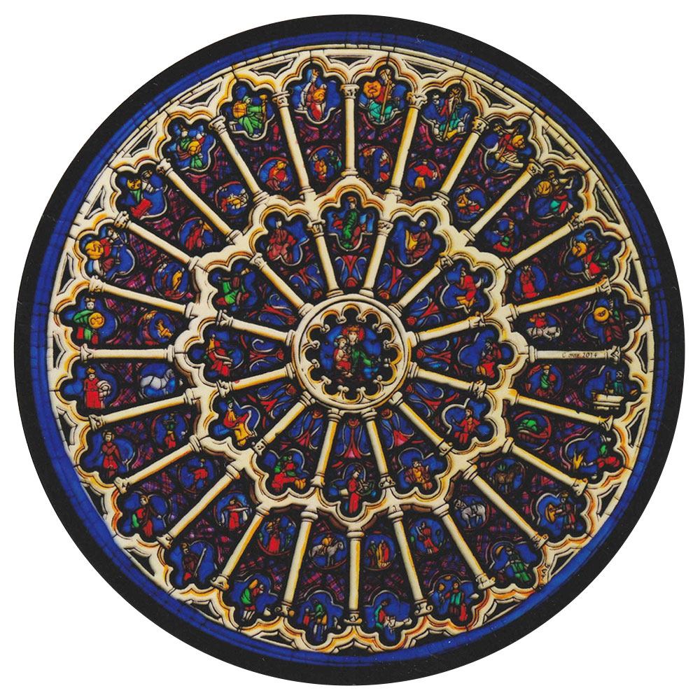 楽天市場】ステンドグラス シール ノートルダム大聖堂 西のバラ窓 1枚