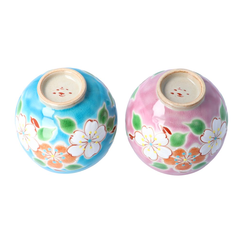 楽天市場】九谷焼 いっぷく碗 彩日和（桜）（ブルー・ピンク） / 虚空