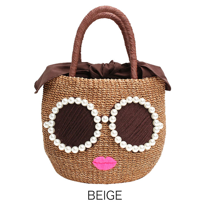 楽天市場】アジョリー バッグ かごバッグ かご パールサングラスかご