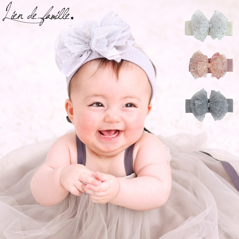 楽天市場】星柄チュールヘアバンド ベビー キッズ リボン Lien de