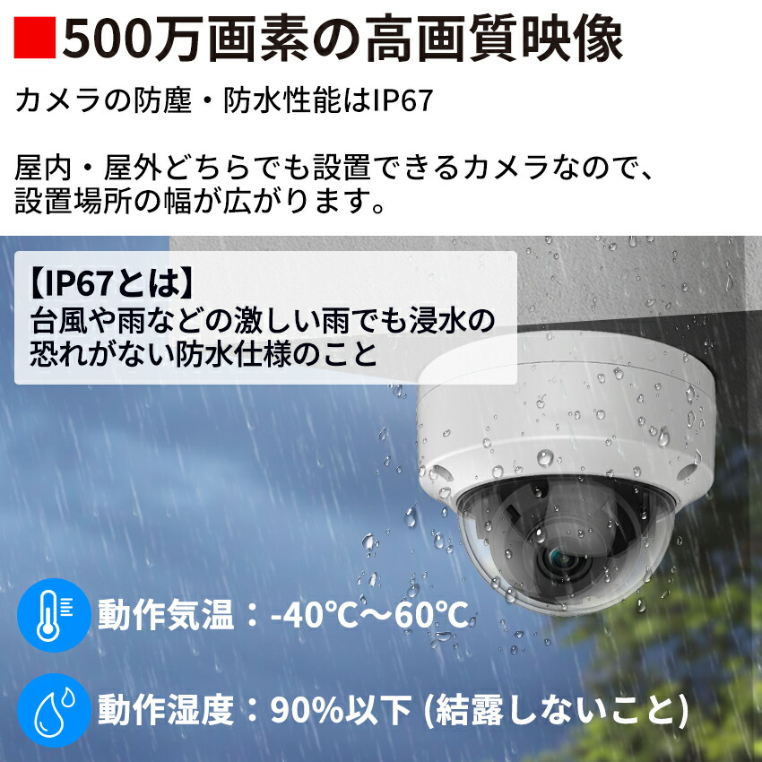 楽天市場】ハイクビジョン 防犯カメラ ドーム型 ドームカメラ 音声