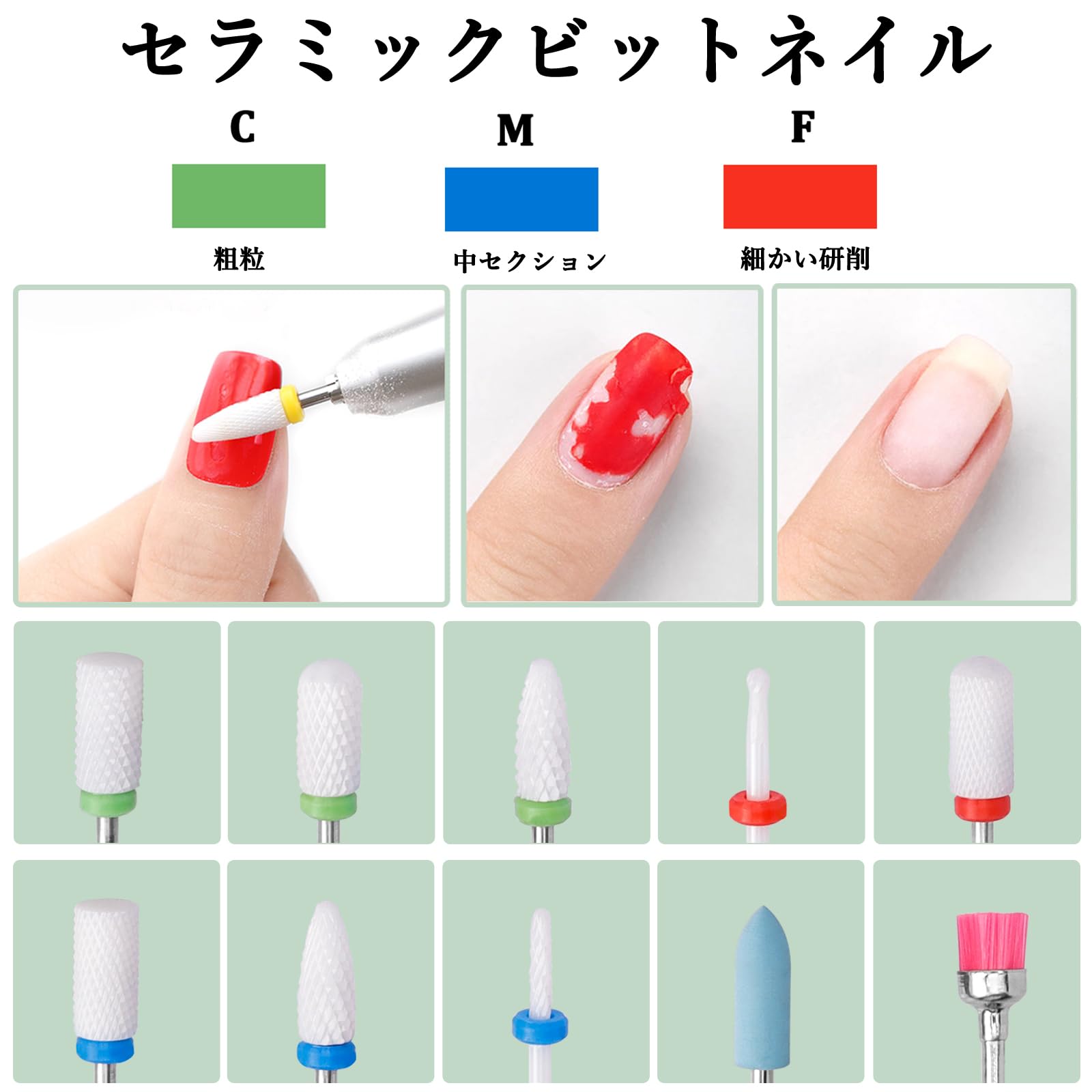 楽天市場】【送料無料】Bestgle ネイルビット ネイルマシン用 研削