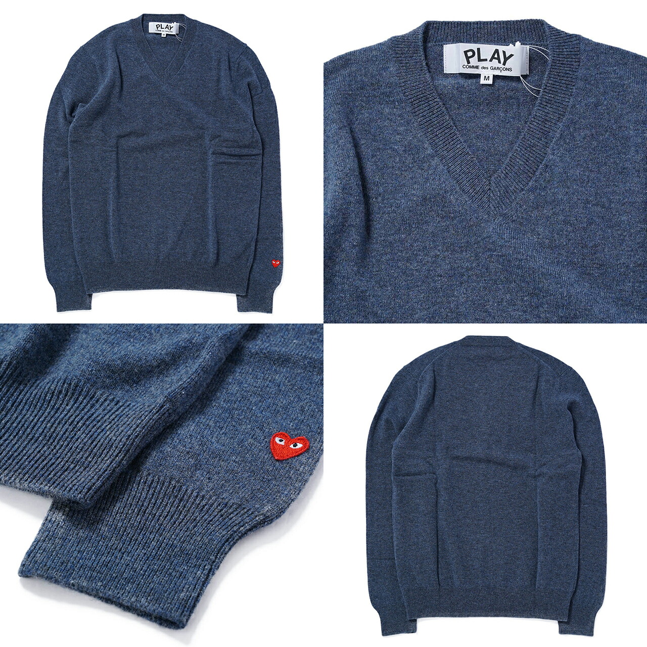 楽天市場】PLAY コムデギャルソン ニット ウール Vネック セーター CG