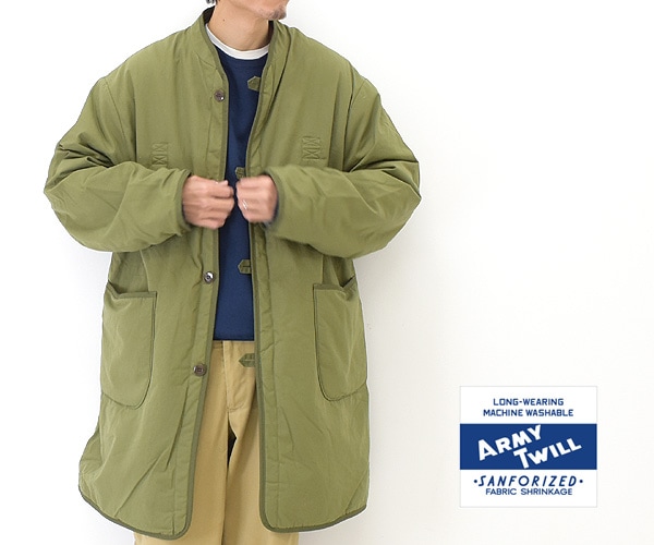 楽天市場】ARMY TWILL アーミーツイル リバーシブルコート ノーカラー