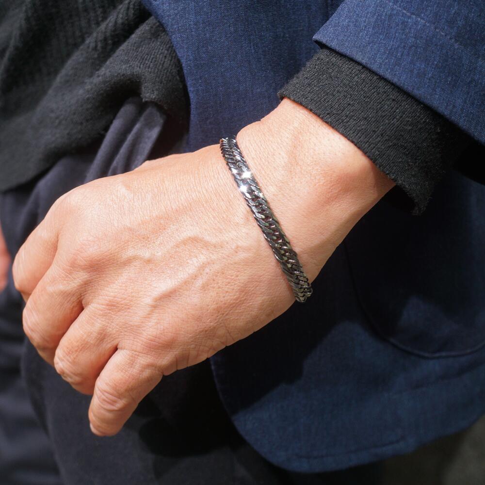 楽天市場】【当店限定】 K18 ブラック 喜平 ブレスレット トリプル12面