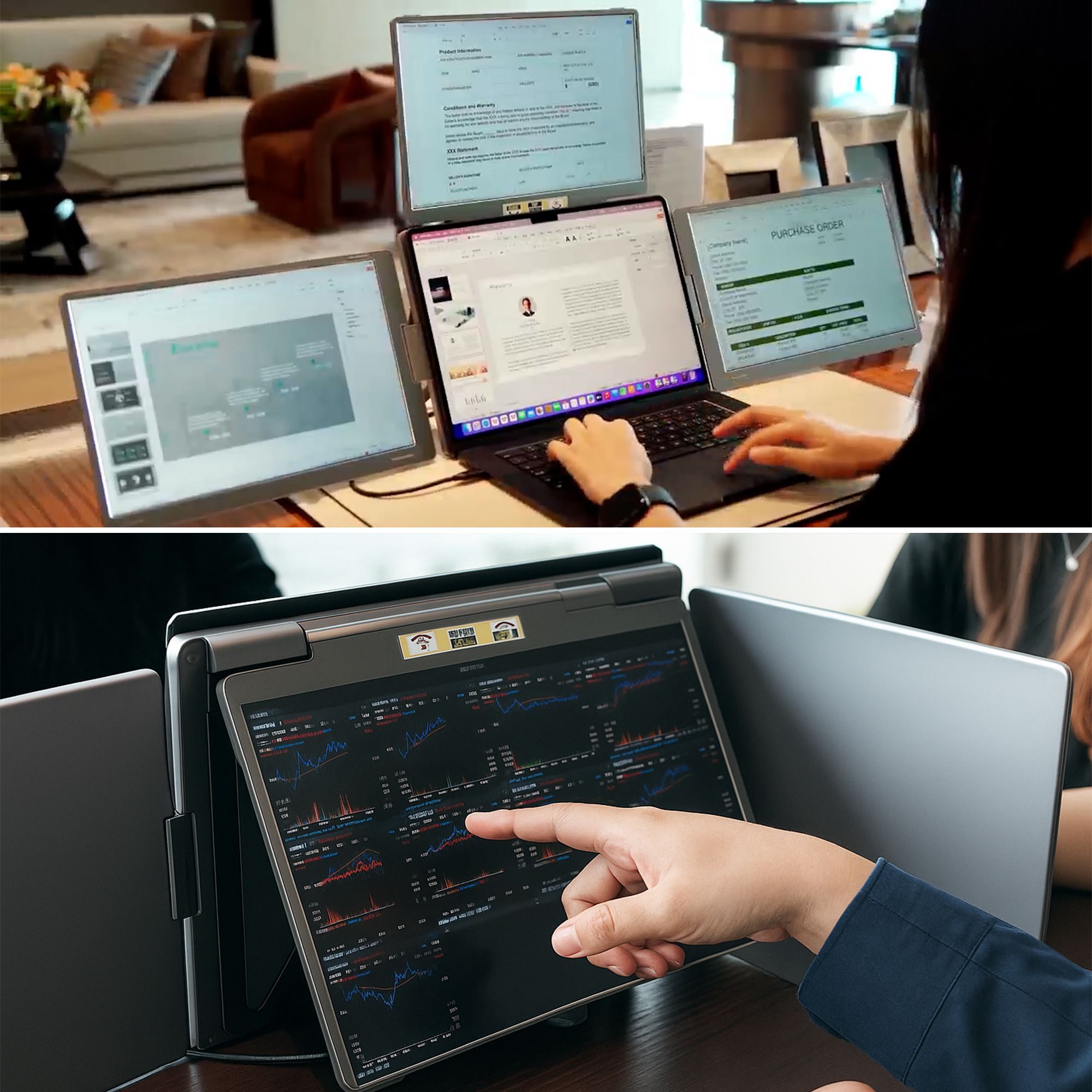 楽天市場】【超軽量2kg☆持ち運び便利】 トリプルモニター モバイル